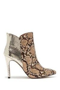 new BCBG Haffi Snakeskin Print Stilettos Ankle Bootie heels 9 M eu 40 gold tan